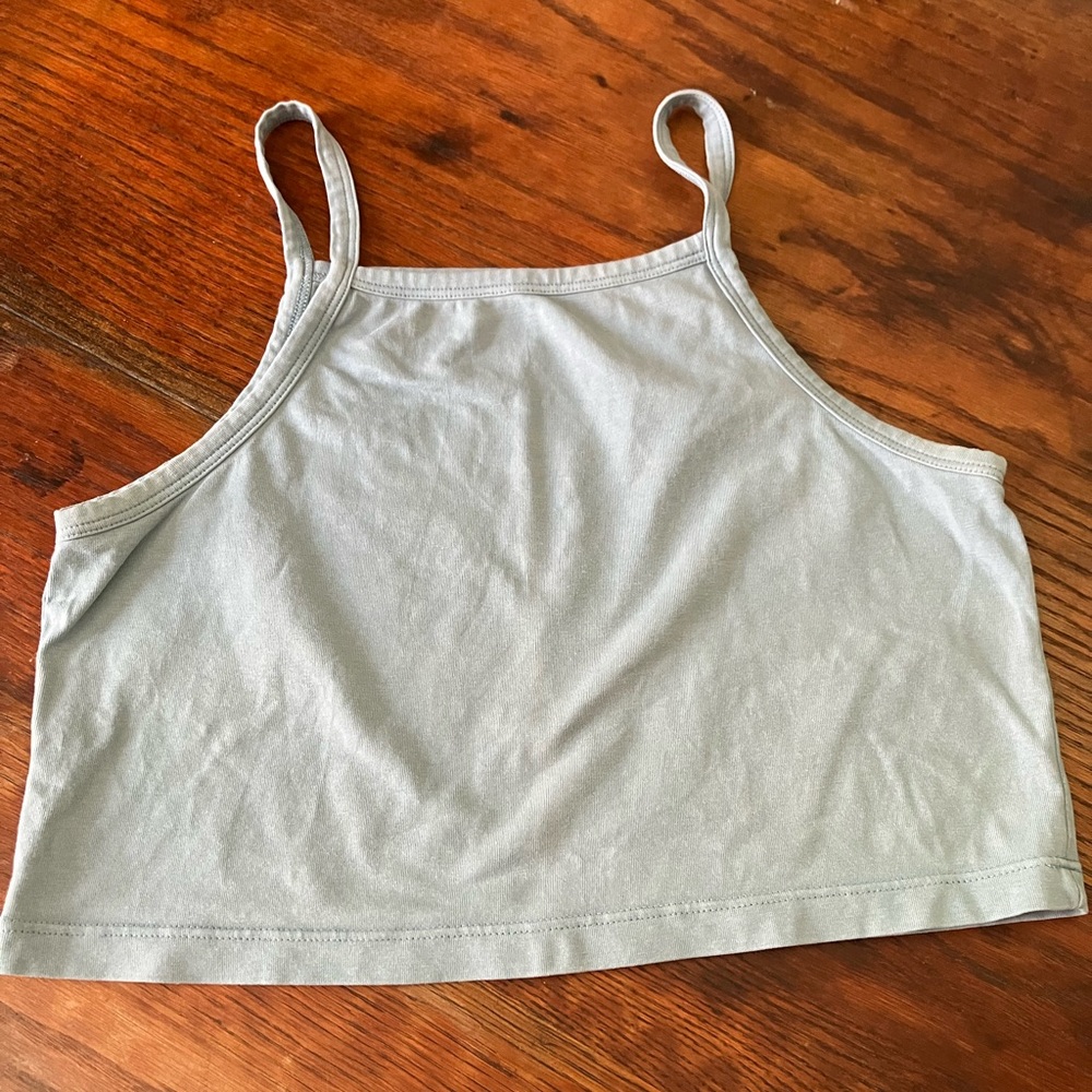 ARQ older style crop tank smoke blue large